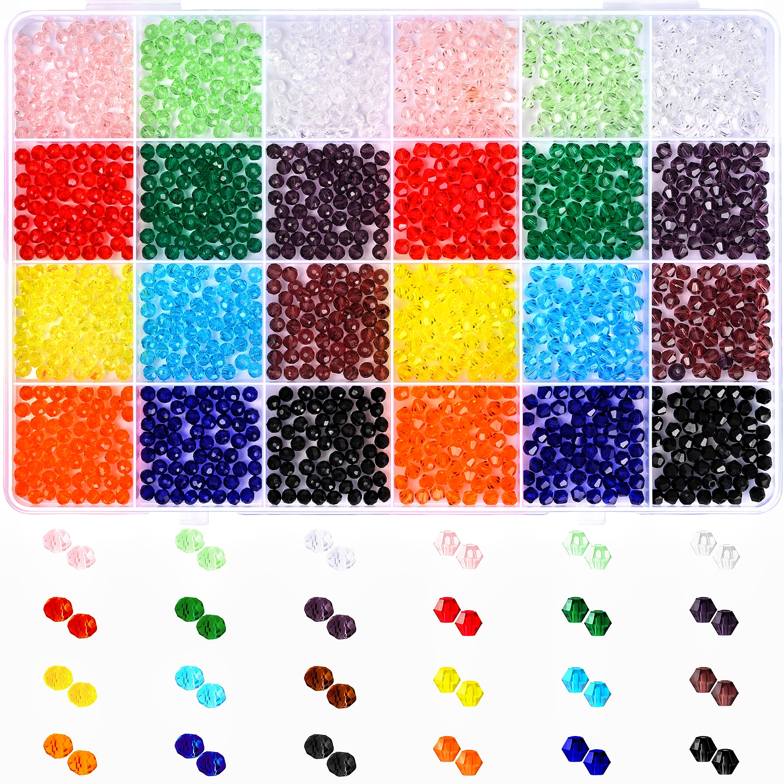 1440pcs 4mm Crystal Glass Beads for Jewelry Making